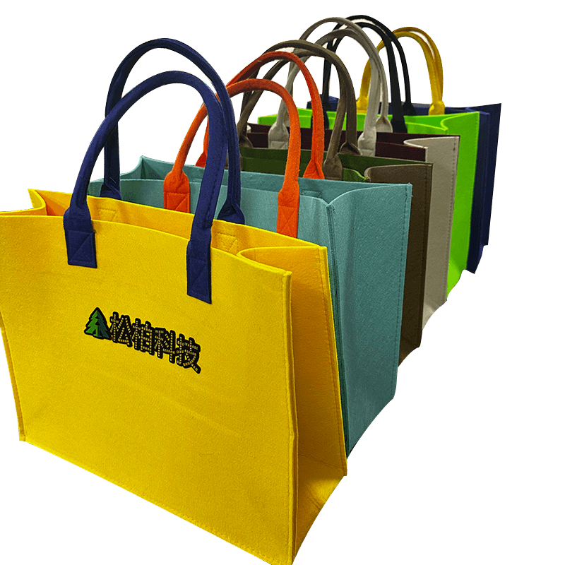 Borsa in feltro con etichetta a trasferimento termico